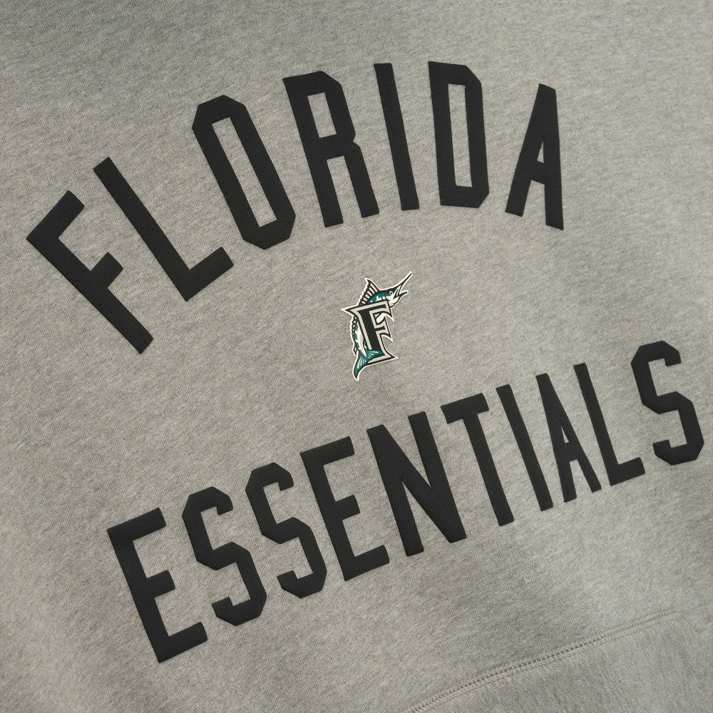 Florida Marlins Fear of God x MLB Sport Fit Hoodie - Warm Heather Gray/Black - MLB Online