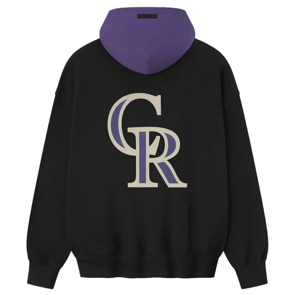 Colorado Rockies Fear of God x MLB Sport Fit Hoodie - Heather Black/Purple - MLB Lifestyle