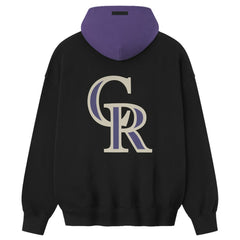 Colorado Rockies Fear of God x MLB Sport Fit Hoodie - Heather Black/Purple - MLB Lifestyle