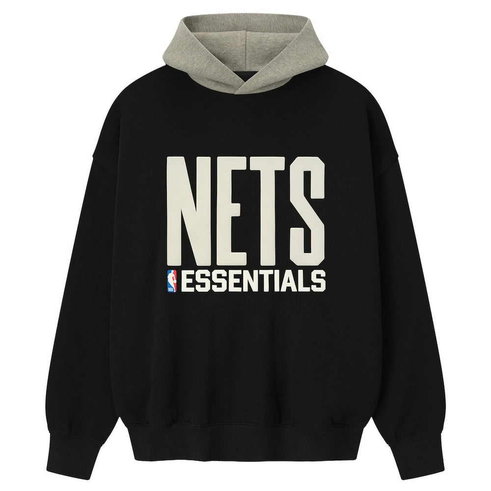 Brooklyn Nets Fear of God x NBA Macao Sport Fit Hoodie Black/Heather Gray