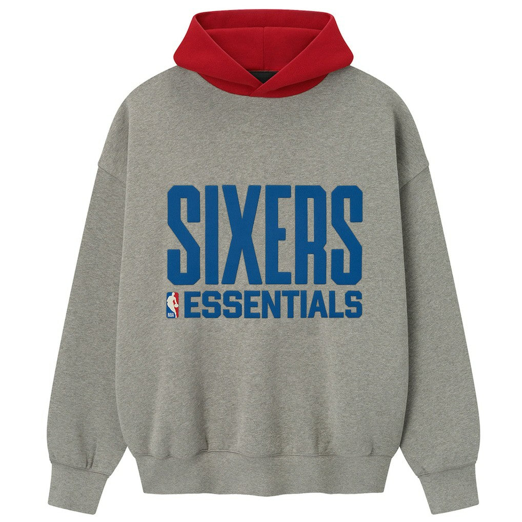 Philadelphia 76ers Fear of God x NBA Unisex Sport Hoodie Heather Gray/Red