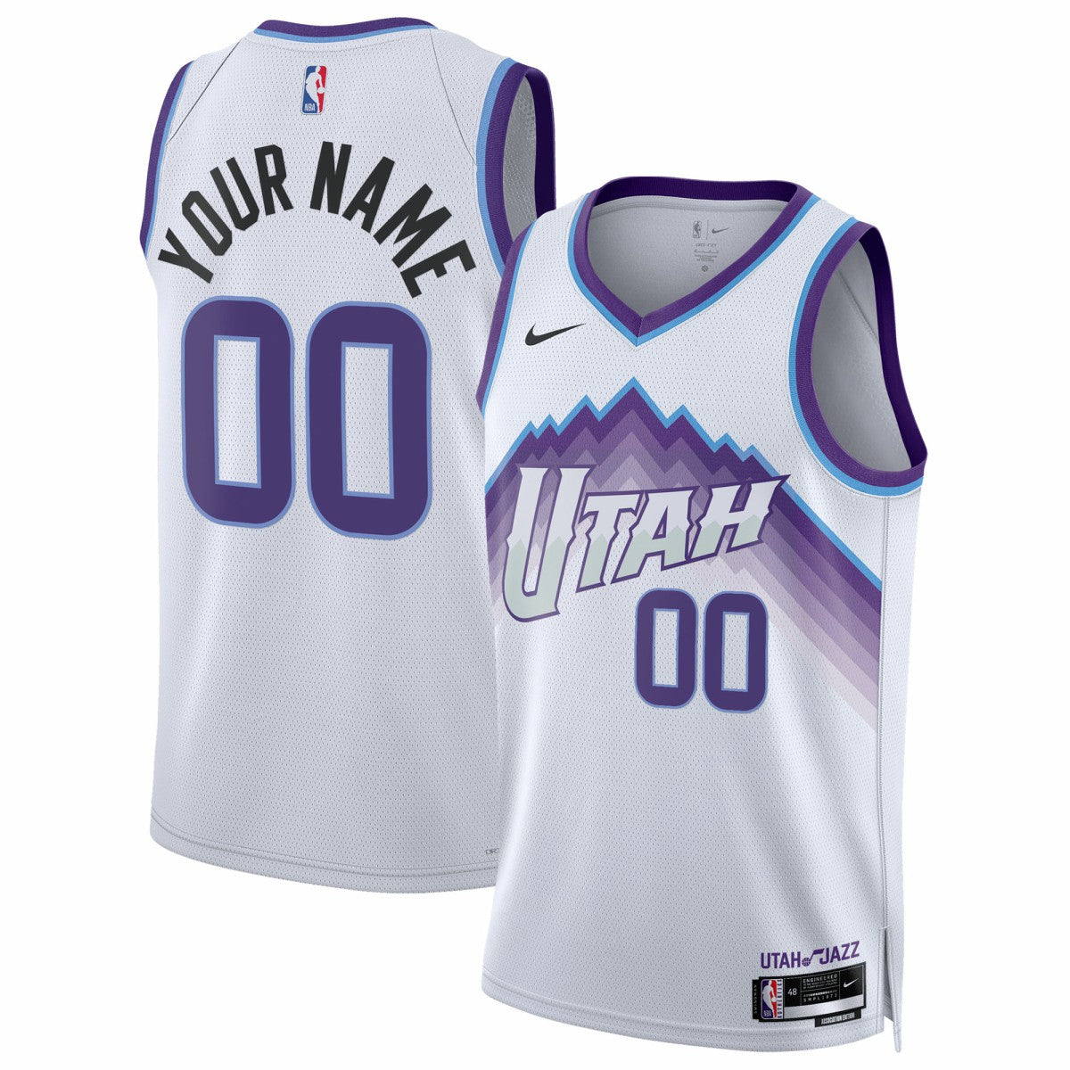 Utah Jazz Unisex Swingman Custom Jersey Association Edition White | Nike