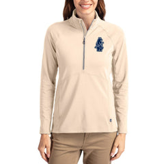 Chicago Cubs Cutter & Buck Women's Cooperstown Collection Adapt Eco Knit Stretch Half-Zip Pullover - Tan - MLB Online