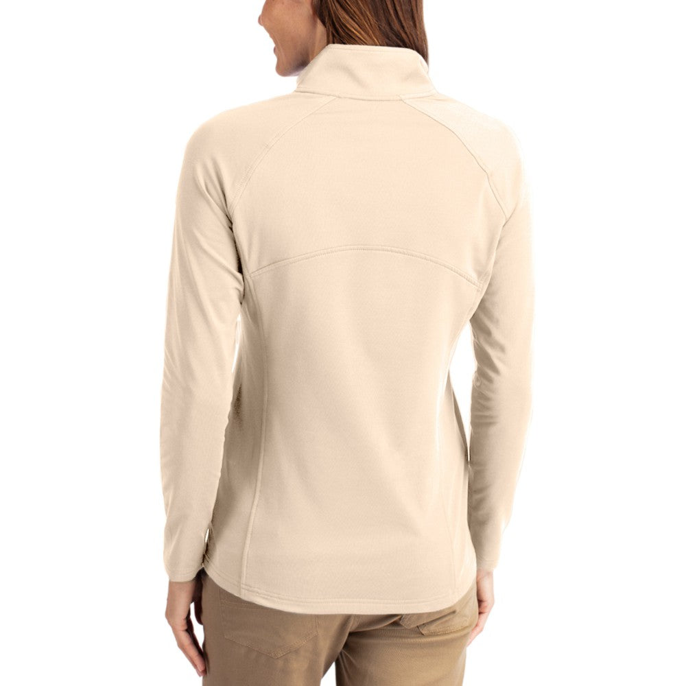 Cincinnati Reds Cutter & Buck Women's Cooperstown Collection Adapt Eco Knit Stretch Half-Zip Pullover - Tan - MLB Online