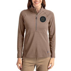 Seattle Mariners Cutter & Buck Women's Adapt Eco Knit Stretch Half-Zip Pullover - Brown - MLB Online