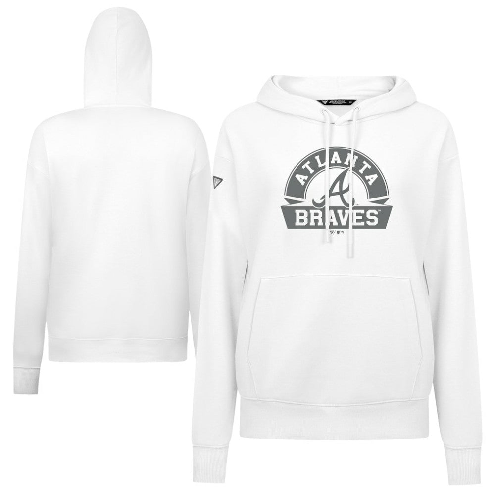 Atlanta Braves Levelwear Women's Adorn Banner Arch Hoodie - White - MLB Online
