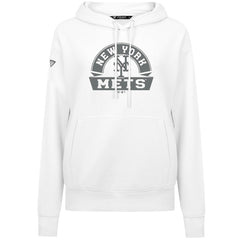New York Mets Levelwear Women's Adorn Banner Arch Hoodie - White - MLB Lifestyle