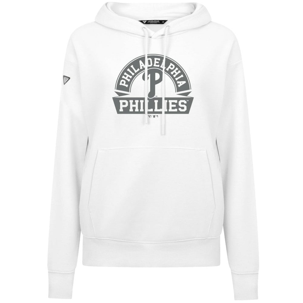 Philadelphia Phillies Levelwear Women's Adorn Banner Arch Hoodie - White - MLB Online