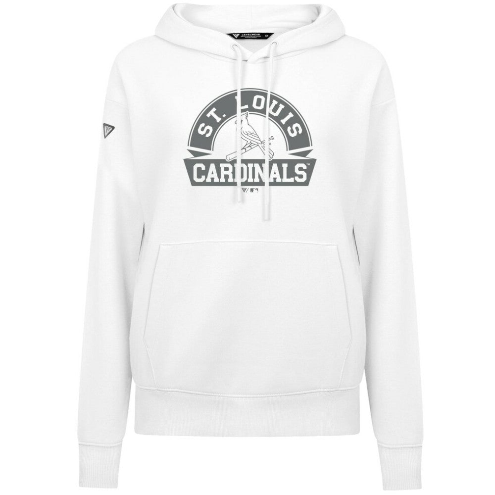 St. Louis Cardinals Levelwear Women's Adorn Banner Arch Hoodie - White - MLB on Sale
