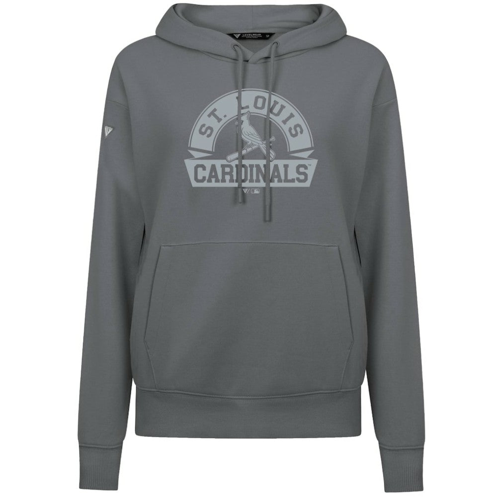 St. Louis Cardinals Levelwear Women's Adorn Banner Arch Hoodie - Stone - MLB Online