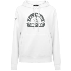 Colorado Rockies Levelwear Women's Adorn Banner Arch Hoodie - White - MLB Sale