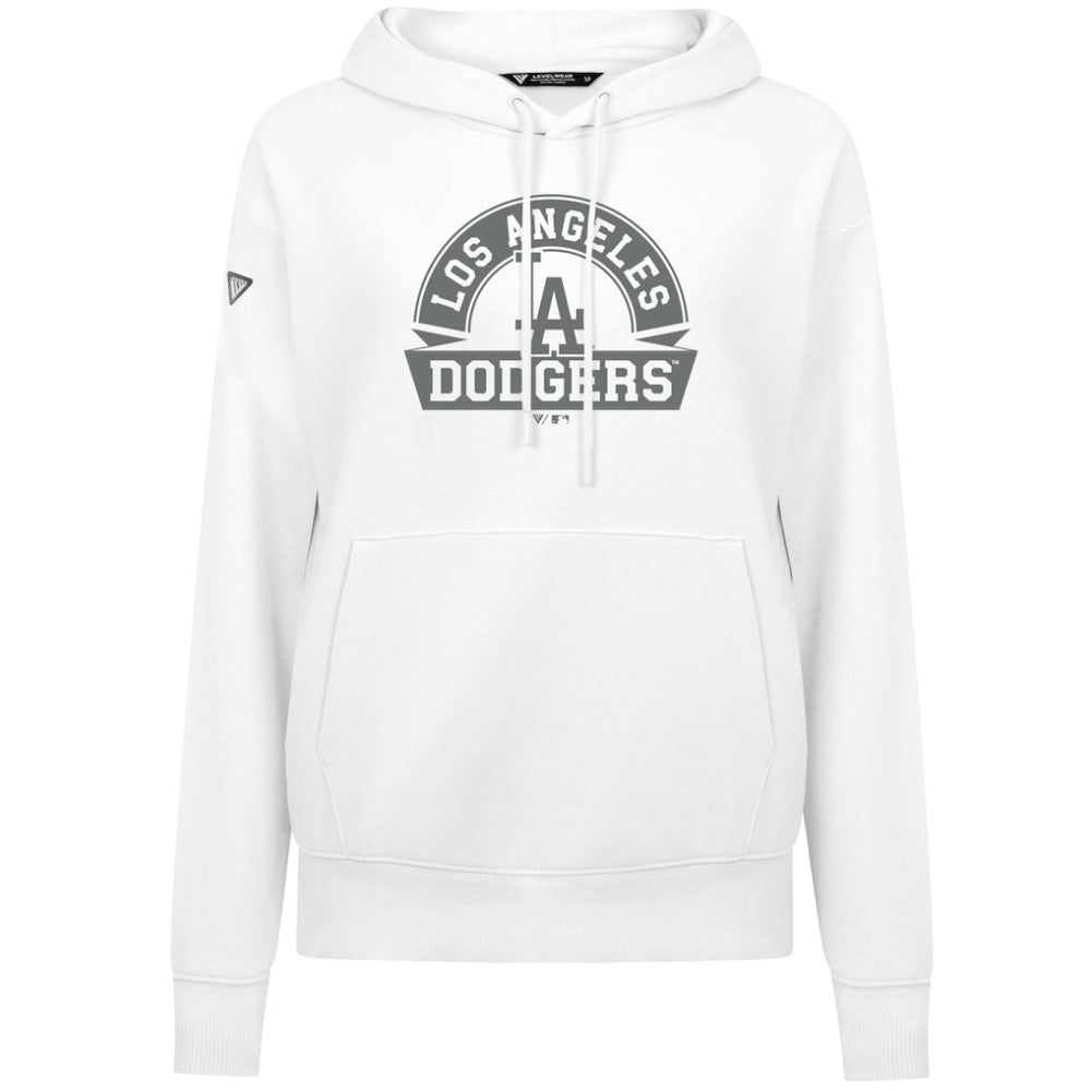 Los Angeles Dodgers Levelwear Women's Adorn Banner Arch Hoodie - White - MLB Discount