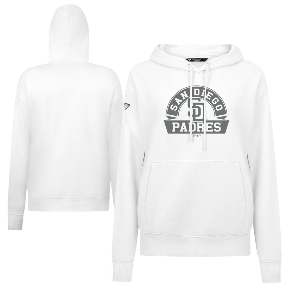 San Diego Padres Levelwear Women's Adorn Banner Arch Hoodie - White - MLB Online