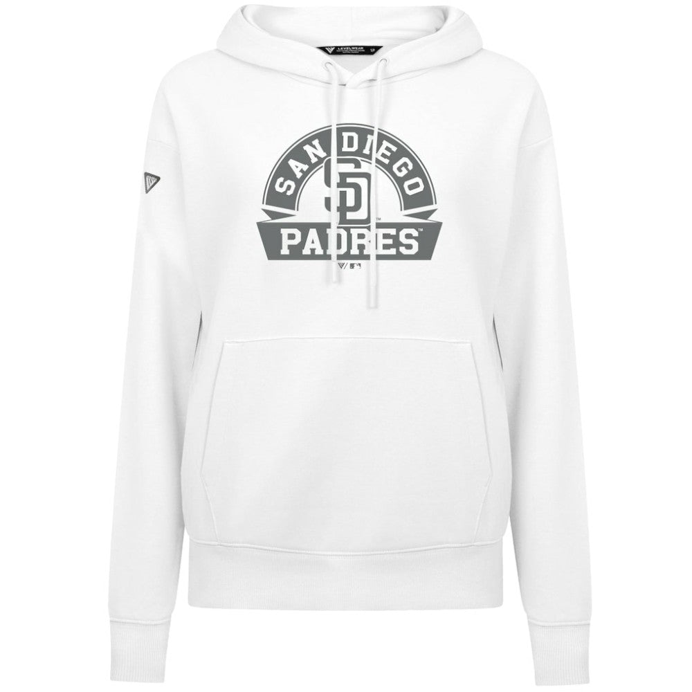 San Diego Padres Levelwear Women's Adorn Banner Arch Hoodie - White - MLB Online