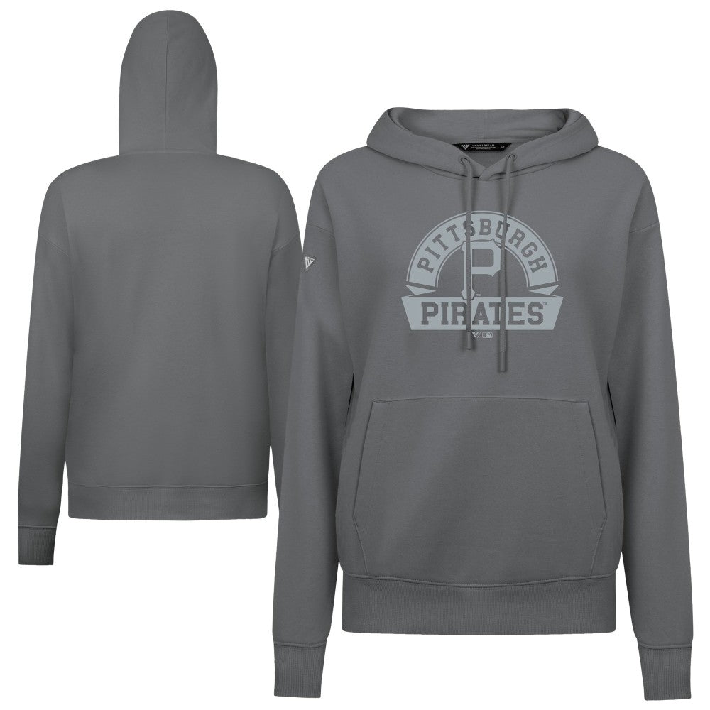 Pittsburgh Pirates Levelwear Women's Adorn Banner Arch Hoodie - Stone - MLB on Sale