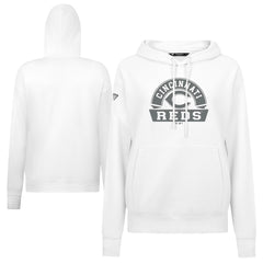 Cincinnati Reds Levelwear Women's Adorn Banner Arch Hoodie - White - MLB Lifestyle