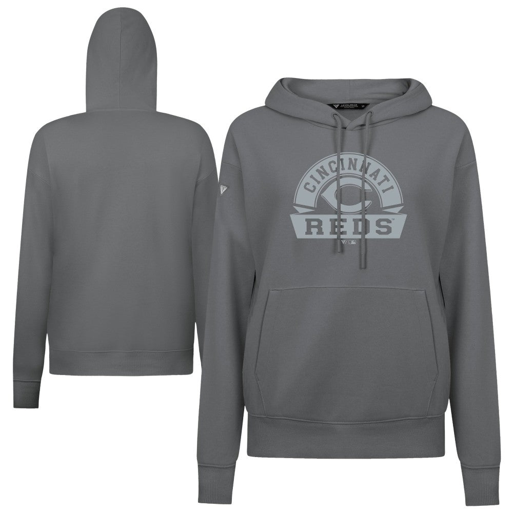 Cincinnati Reds Levelwear Women's Adorn Banner Arch Hoodie - Stone - MLB Online