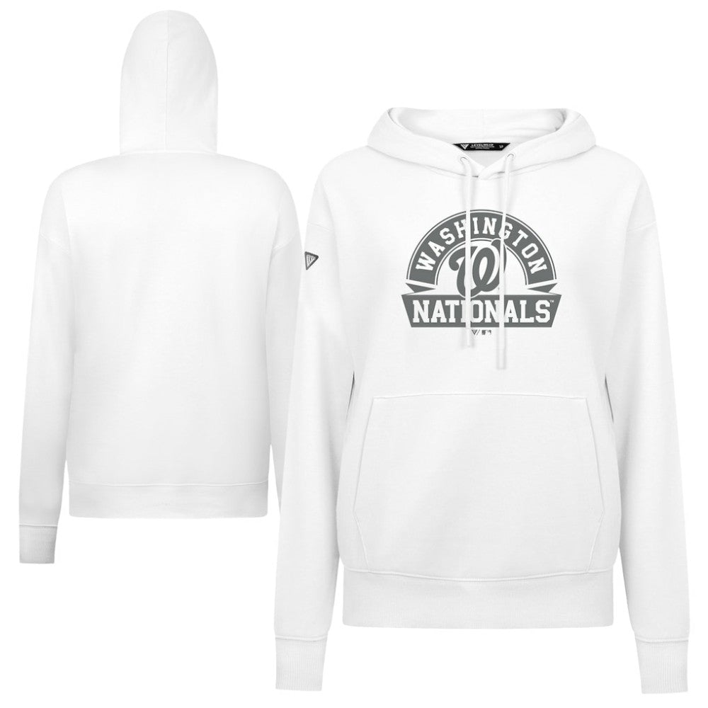 Washington Nationals Levelwear Women's Adorn Banner Arch Hoodie - White - MLB Sale