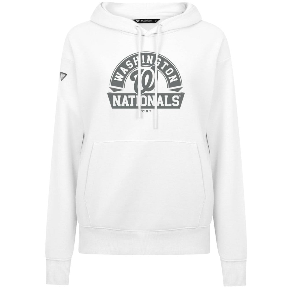 Washington Nationals Levelwear Women's Adorn Banner Arch Hoodie - White - MLB Sale