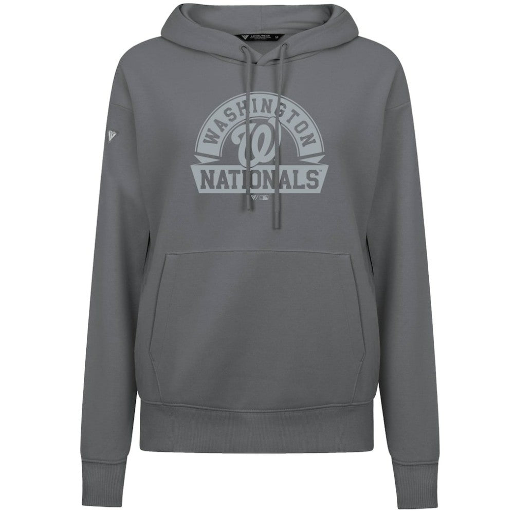Washington Nationals Levelwear Women's Adorn Banner Arch Hoodie - Stone - MLB Sale