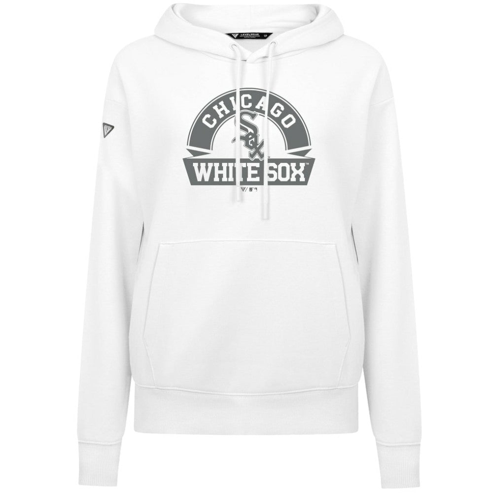 Chicago White Sox Levelwear Women's Adorn Banner Arch Hoodie - White - MLB Lifestyle