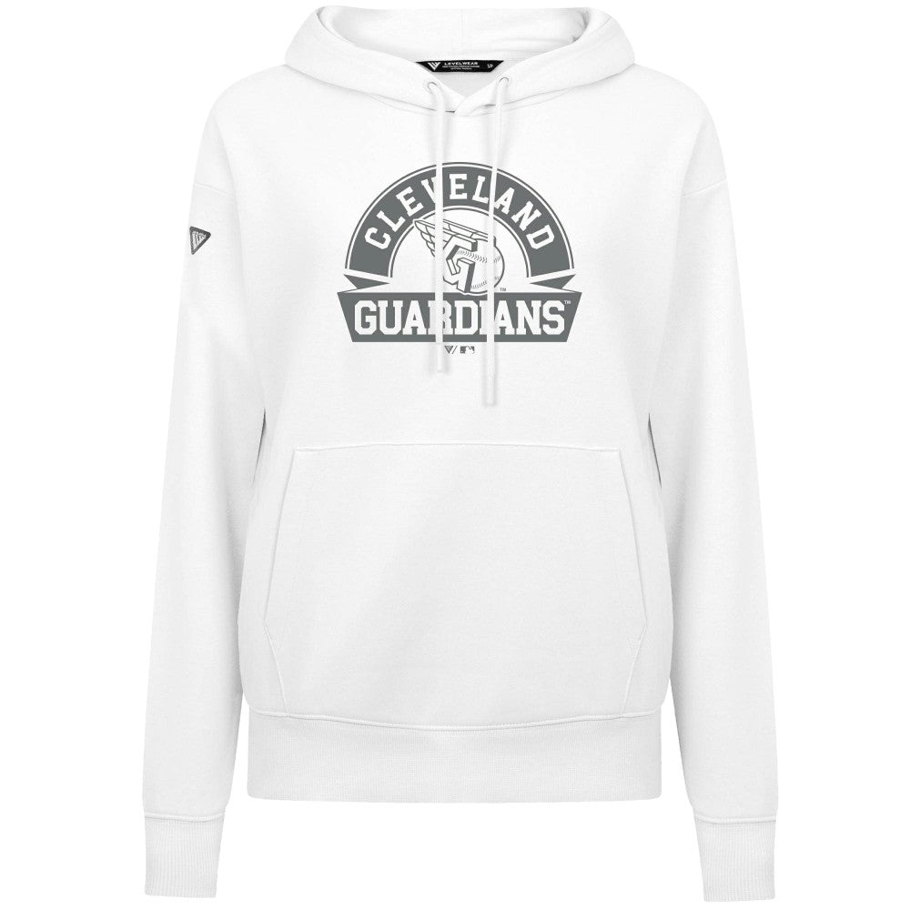 Cleveland Guardians Levelwear Women's Adorn Banner Arch Hoodie - White - MLB on Sale