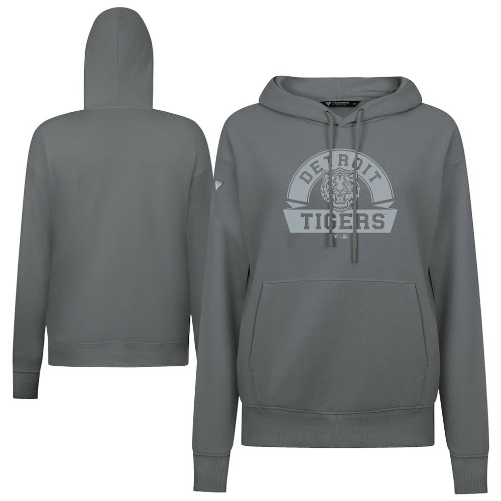 Detroit Tigers Levelwear Women's Adorn Banner Arch Hoodie - Stone - MLB Discount