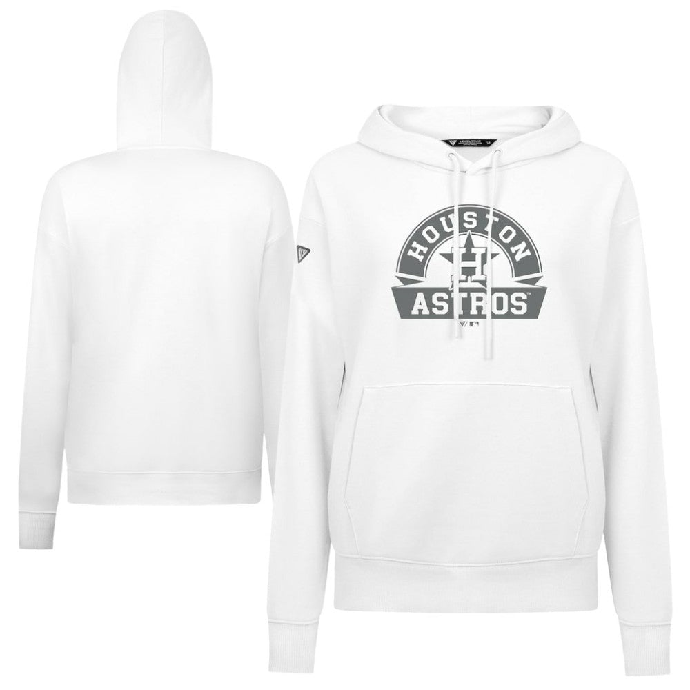 Houston Astros Levelwear Women's Adorn Banner Arch Hoodie - White - MLB Lifestyle