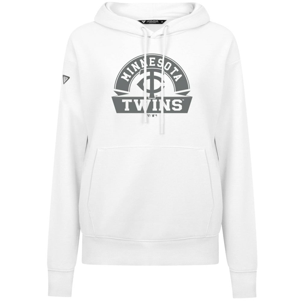 Minnesota Twins Levelwear Women's Adorn Banner Arch Hoodie - White - MLB Discount