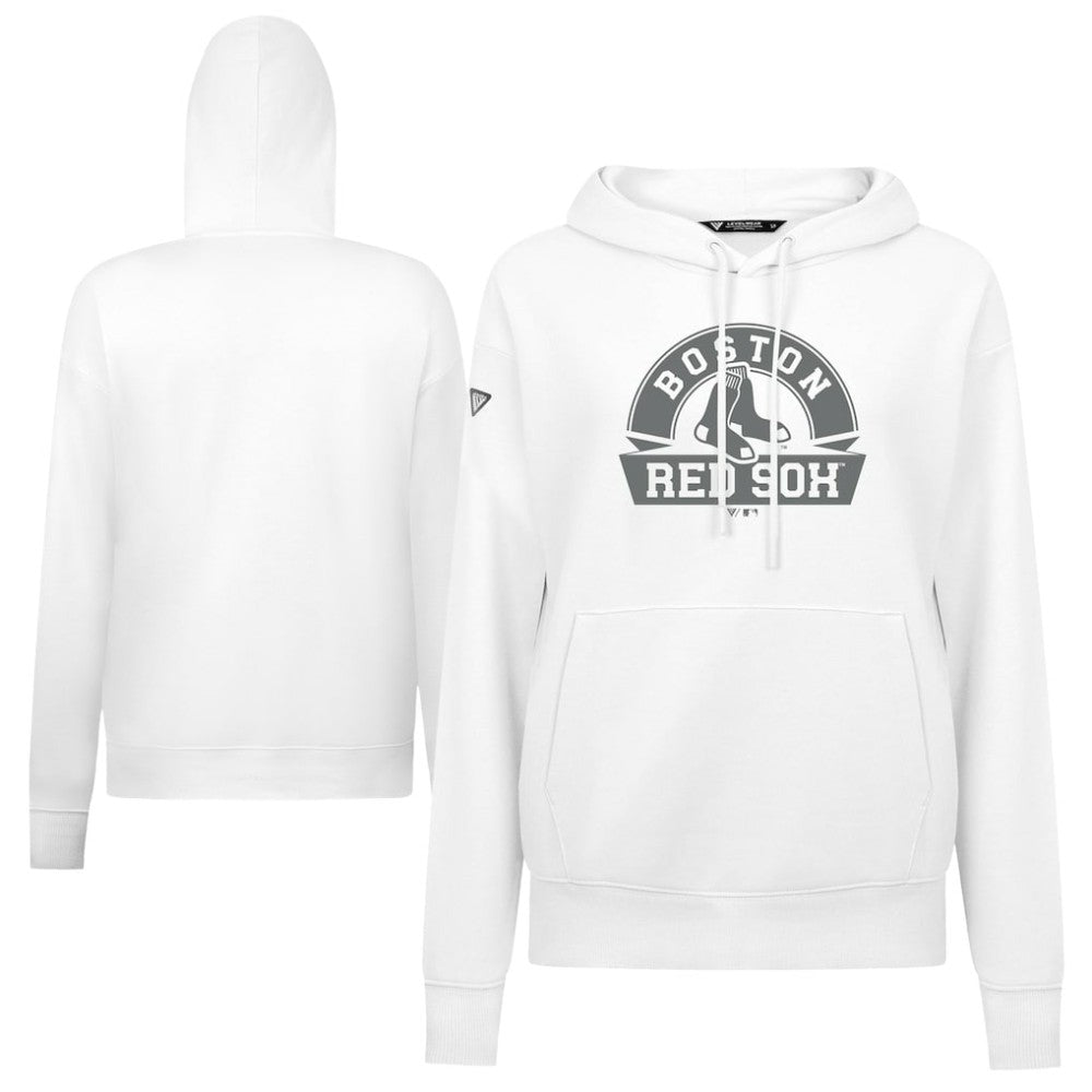 Boston Red Sox Levelwear Women's Adorn Banner Arch Hoodie - White - MLB Lifestyle
