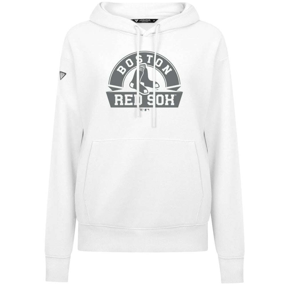 Boston Red Sox Levelwear Women's Adorn Banner Arch Hoodie - White - MLB Lifestyle