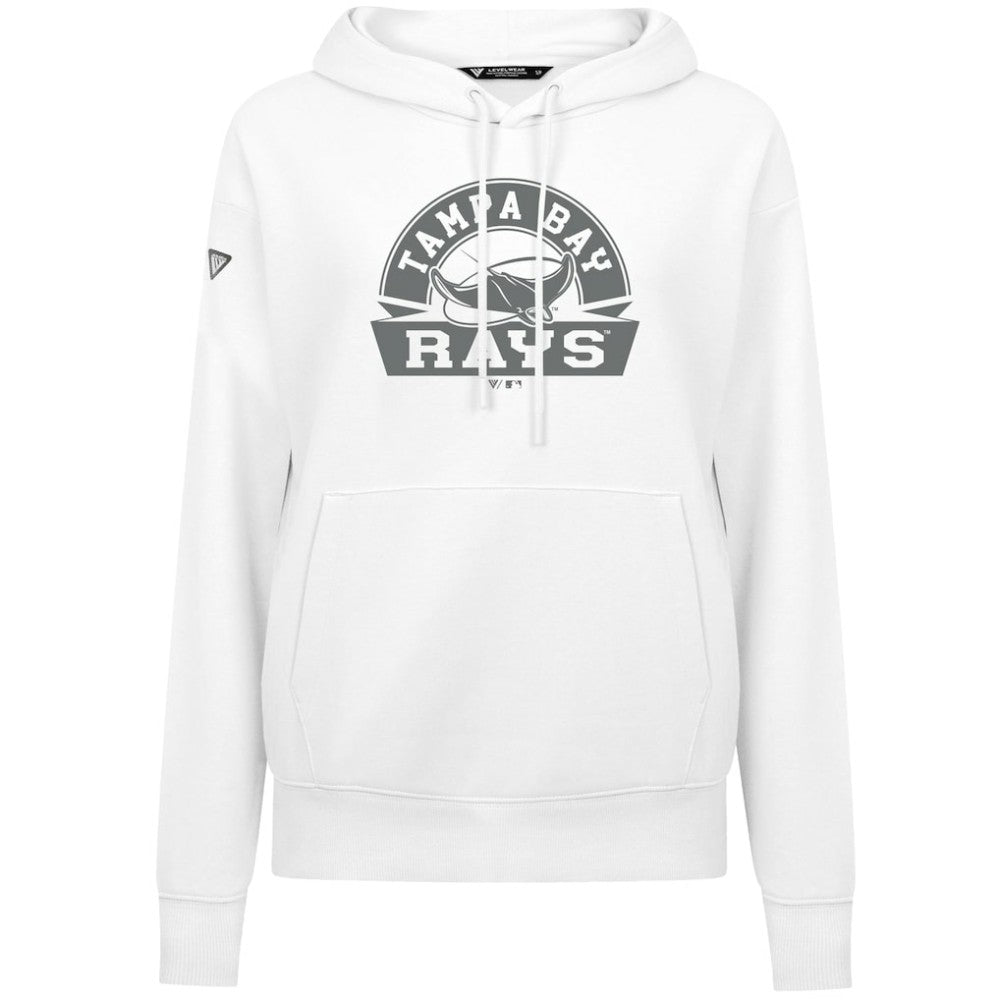 Tampa Bay Rays Levelwear Women's Adorn Banner Arch Hoodie - White - MLB Sale