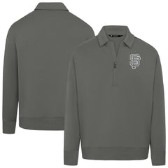 San Francisco Giants Levelwear Women's Canmore Chenille Logo Quarter-Zip Top - Stone - MLB on Sale