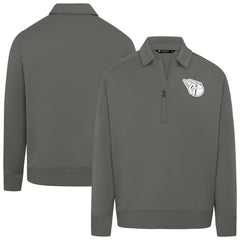 Cleveland Guardians Levelwear Women's Canmore Chenille Logo Quarter-Zip Top - Stone - MLB on Sale