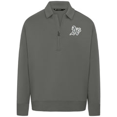 Athletics Levelwear Women's Canmore Chenille Logo Quarter-Zip Top - Stone - MLB Lifestyle
