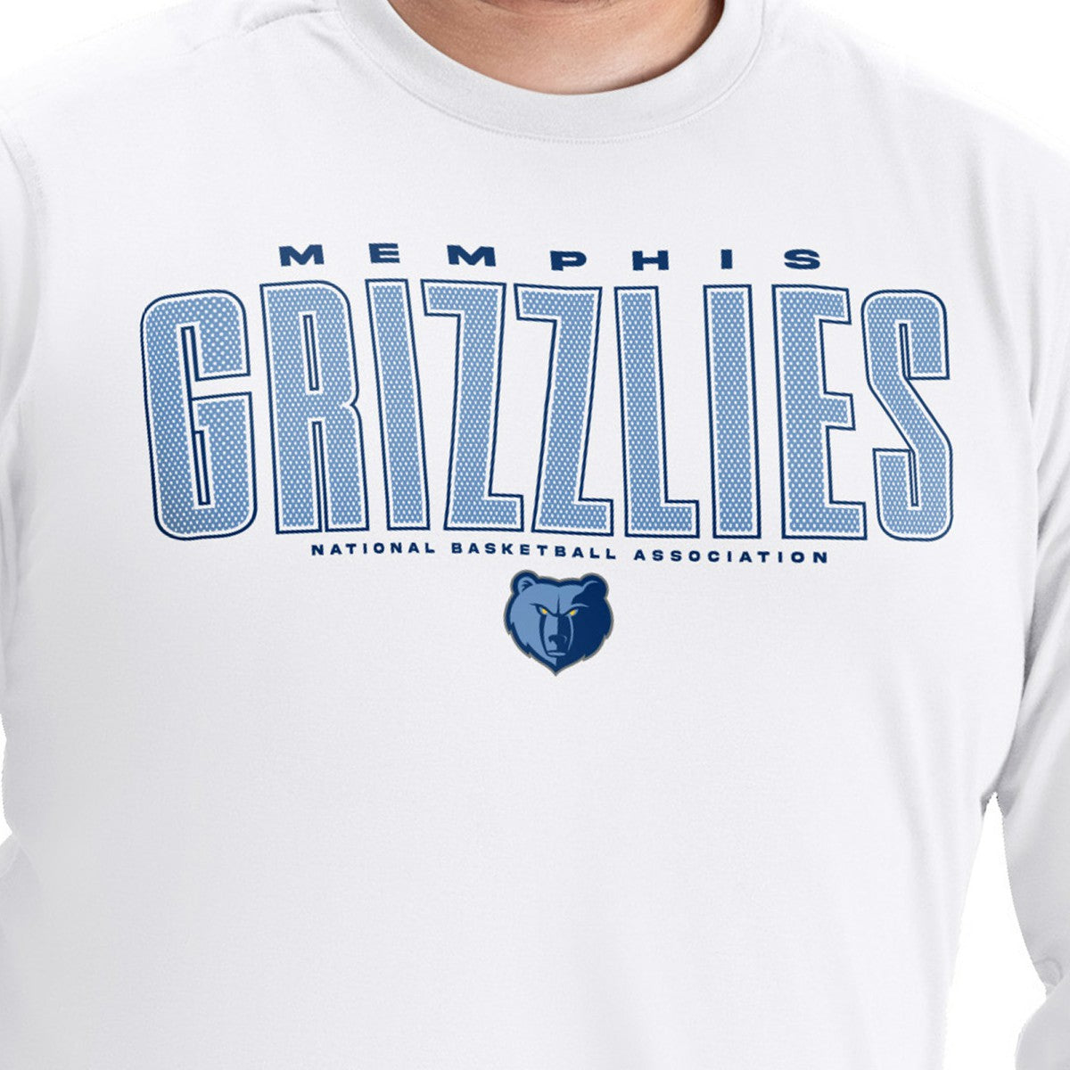 Memphis Grizzlies G-III Sports by Carl Banks Adaptive Printed Mesh Effect Long Sleeve T-Shirt White