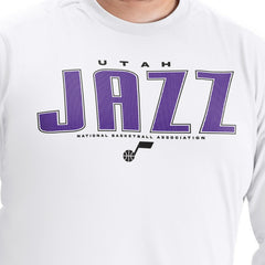 Utah Jazz G-III Sports by Carl Banks Adaptive Printed Mesh Effect Long Sleeve T-Shirt White