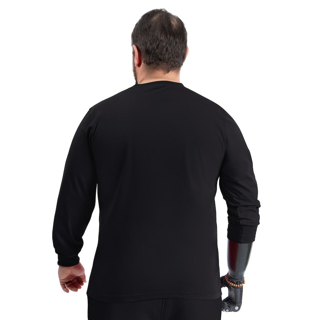 Golden State Warriors G-III Sports by Carl Banks Adaptive Printed Mesh Effect Long Sleeve T-Shirt Black