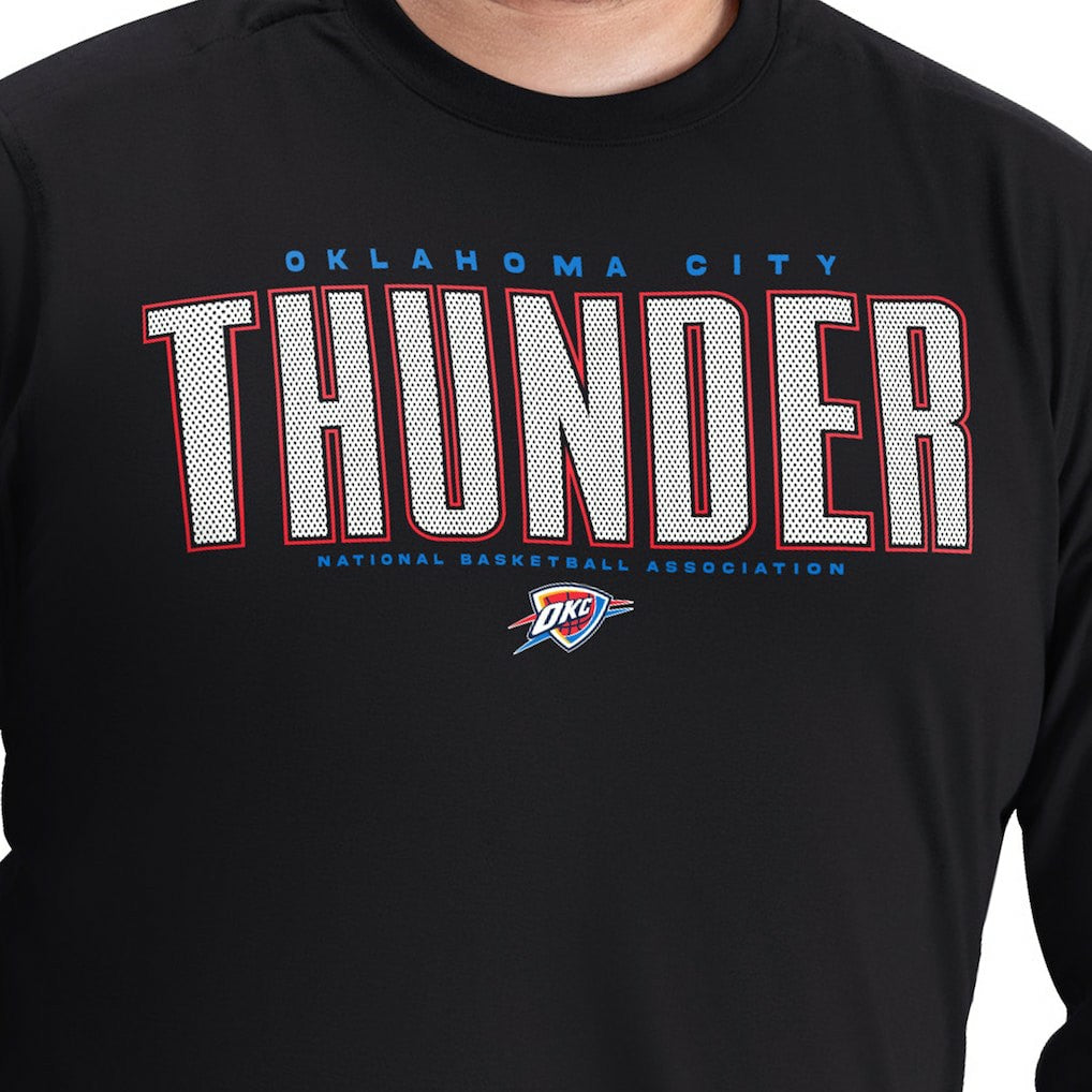 Oklahoma City Thunder G-III Sports by Carl Banks Adaptive Printed Mesh Effect Long Sleeve T-Shirt Black