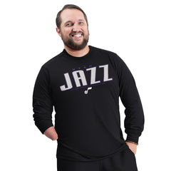 Utah Jazz G-III Sports by Carl Banks Adaptive Printed Mesh Effect Long Sleeve T-Shirt Black