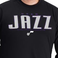 Utah Jazz G-III Sports by Carl Banks Adaptive Printed Mesh Effect Long Sleeve T-Shirt Black