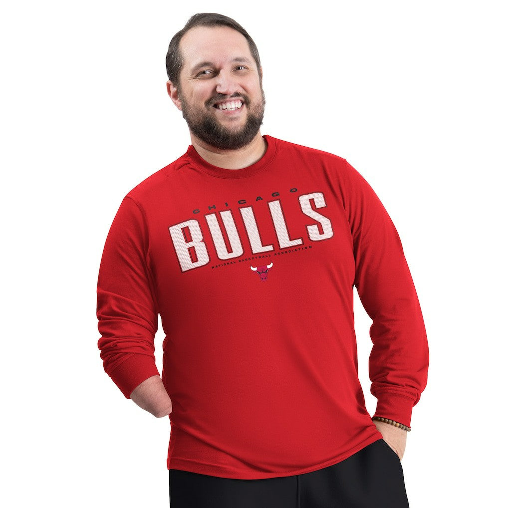 Chicago Bulls G-III Sports by Carl Banks Adaptive Printed Mesh Effect Long Sleeve T-Shirt Red