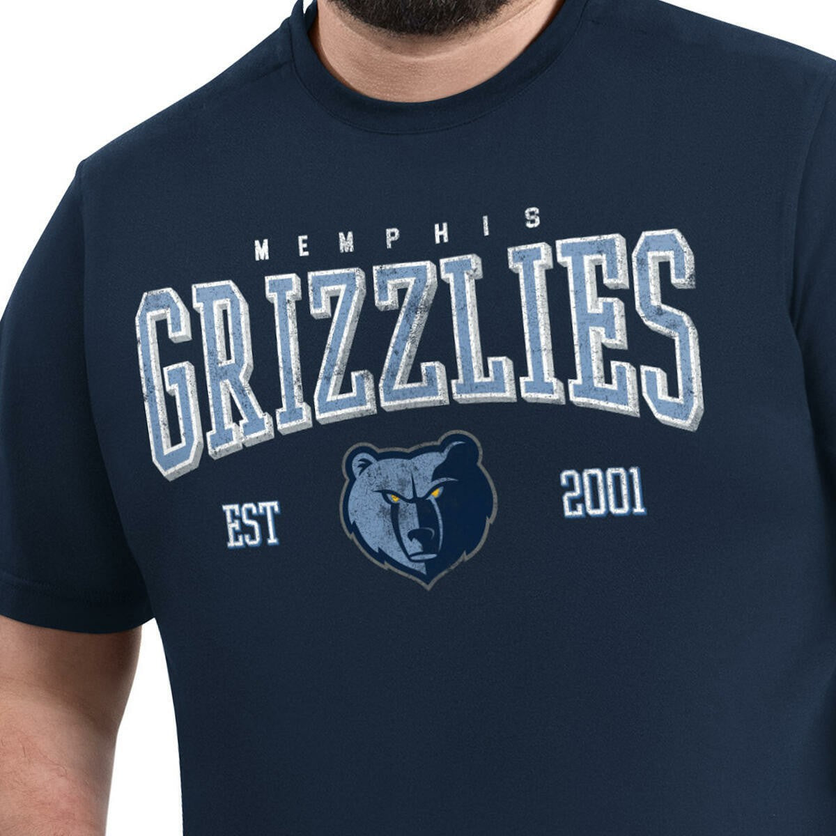 Memphis Grizzlies G-III Sports by Carl Banks Adaptive Classic Team Spirit Short Sleeve T-Shirt Navy