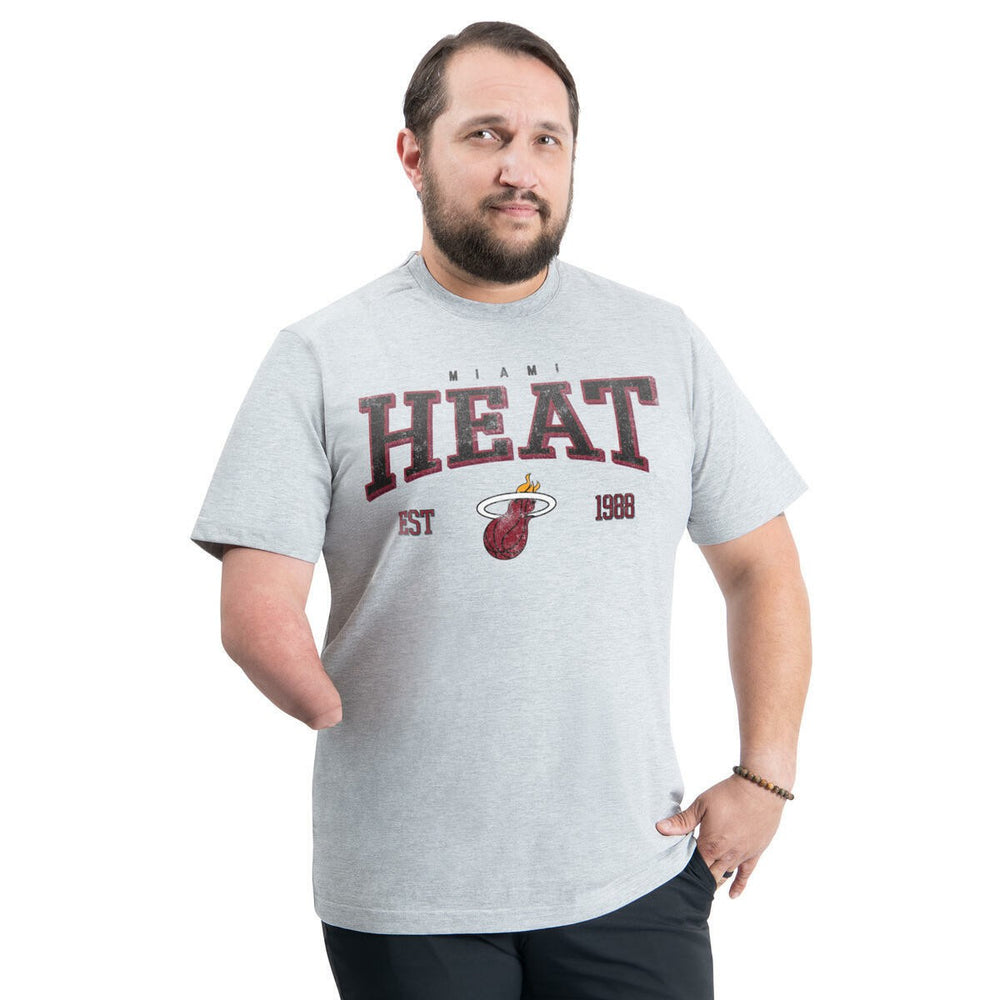 Miami Heat G-III Sports by Carl Banks Adaptive Classic Team Spirit Short Sleeve T-Shirt Gray