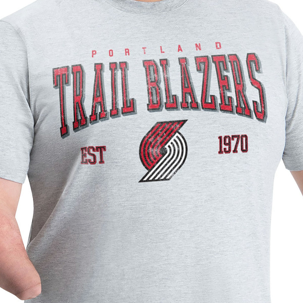 Portland Trail Blazers G-III Sports by Carl Banks Adaptive Classic Team Spirit Short Sleeve T-Shirt Gray