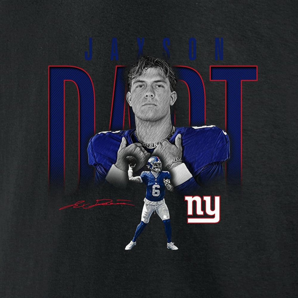 Jaxson Dart New York Giants Humble Shadow Player Graphic T-Shirt Black
