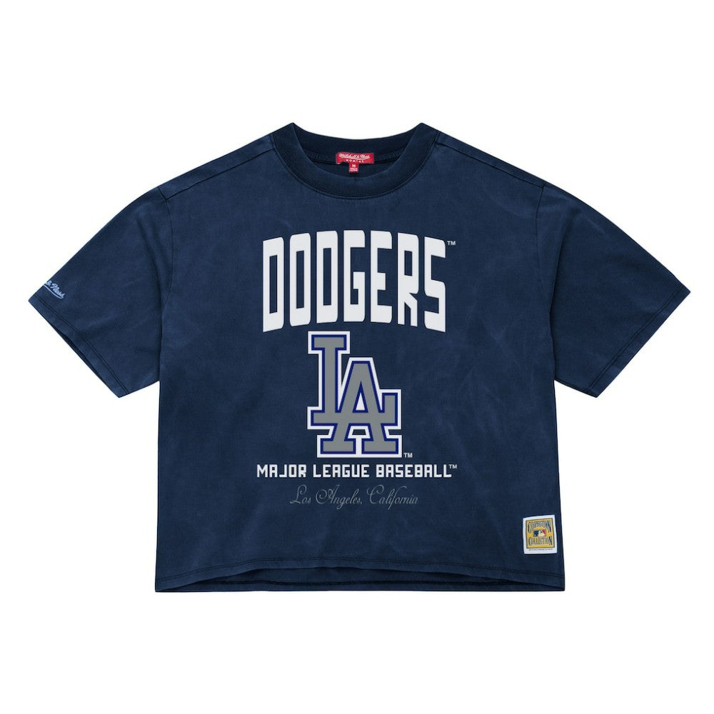 Los Angeles Dodgers Mitchell & Ness Women's Cooperstown Cropped Boxy T-Shirt - Blue - Mitchell & Ness Lifestyle