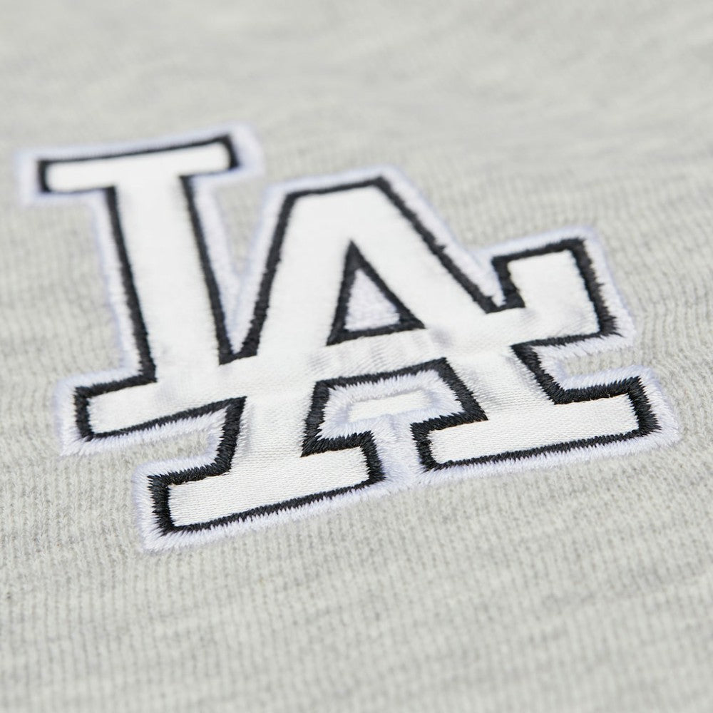 Los Angeles Dodgers Mitchell & Ness Women's Cooperstown Collection V-Neck Cropped Toggle Sweatshirt - Heather Gray - Mitchell & Ness Lifestyle