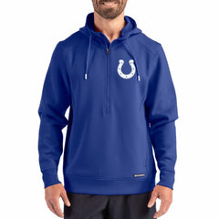 Indianapolis Colts Cutter & Buck Roam Eco Half-Zip Recycled Pullover Hoodie Royal