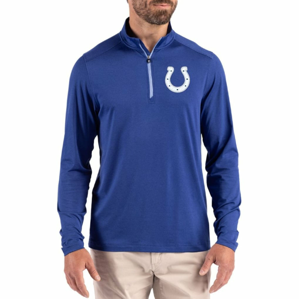 Indianapolis Colts Cutter & Buck Coastline Epic Comfort Recycled Quarter-Zip Pullover Royal